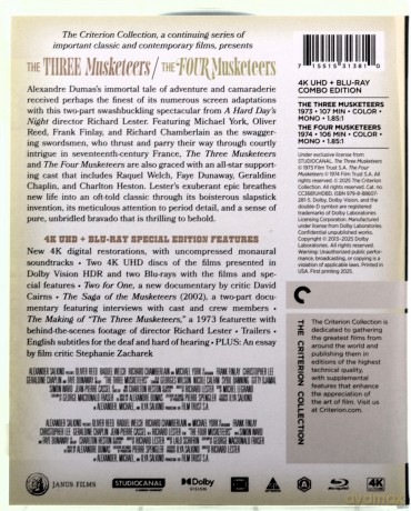 The Three Musketeers / The Four Musketeers (Trzej muszkieterowie / Czterej muszkieterowie) (The Criterion Collection) [2xBlu-Ray 4K]+[2xBlu-Ray]