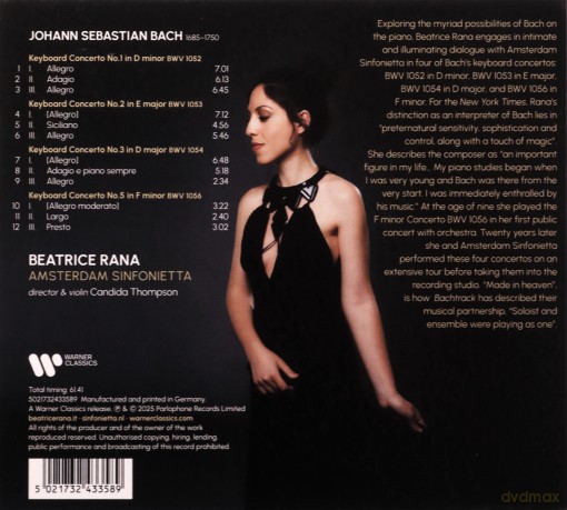 Beatrice Rana: Bach Keyboard Concertos [CD]