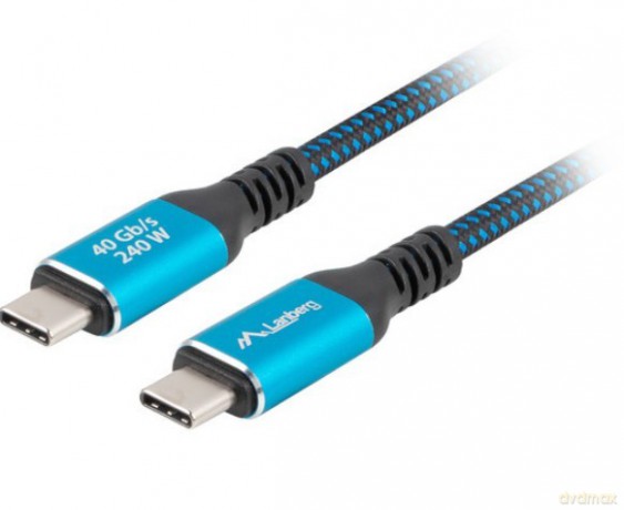 Kabel USB-C M/M USB4 1.5M 240W 60HZ czarno-niebieski [KABEL]
