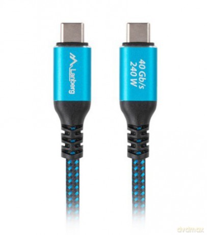Kabel USB-C M/M USB4 1.5M 240W 60HZ czarno-niebieski [KABEL]
