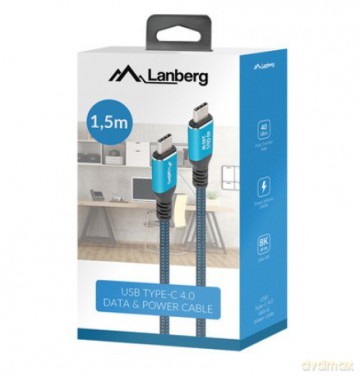 Kabel USB-C M/M USB4 1.5M 240W 60HZ czarno-niebieski [KABEL]
