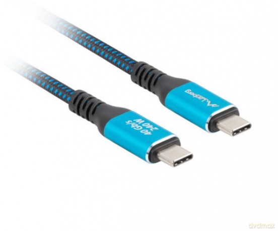 Kabel USB-C M/M USB4 1.5M 240W 60HZ czarno-niebieski [KABEL]