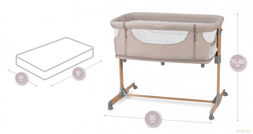 Łóżeczko dostawne SMART BED beżowe