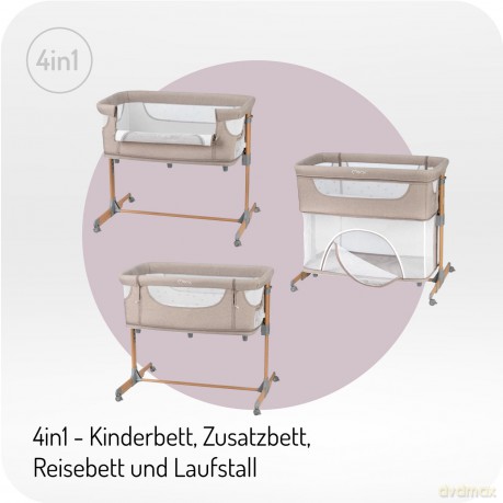 Łóżeczko dostawne SMART BED beżowe