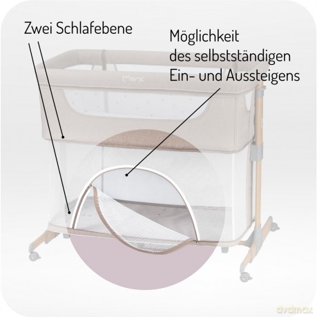 Łóżeczko dostawne SMART BED beżowe