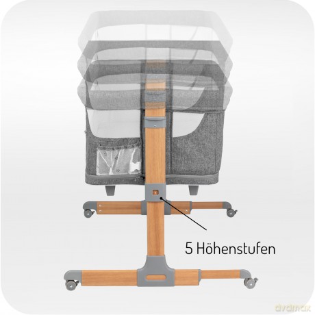 Łóżeczko dostawne SMART BED szare