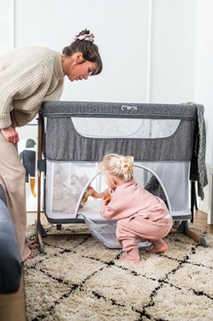 Łóżeczko dostawne SMART BED szare