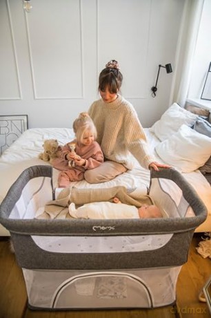 Łóżeczko dostawne SMART BED szare