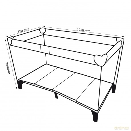 Łóżeczko turystyczne 125x65x74 cm PR-803B Niebieskie