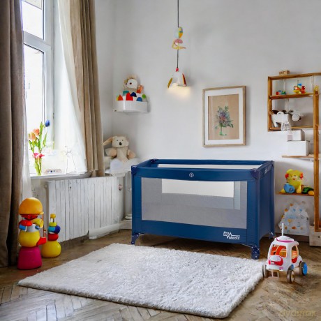 Łóżeczko turystyczne 125x65x74 cm PR-803B Niebieskie