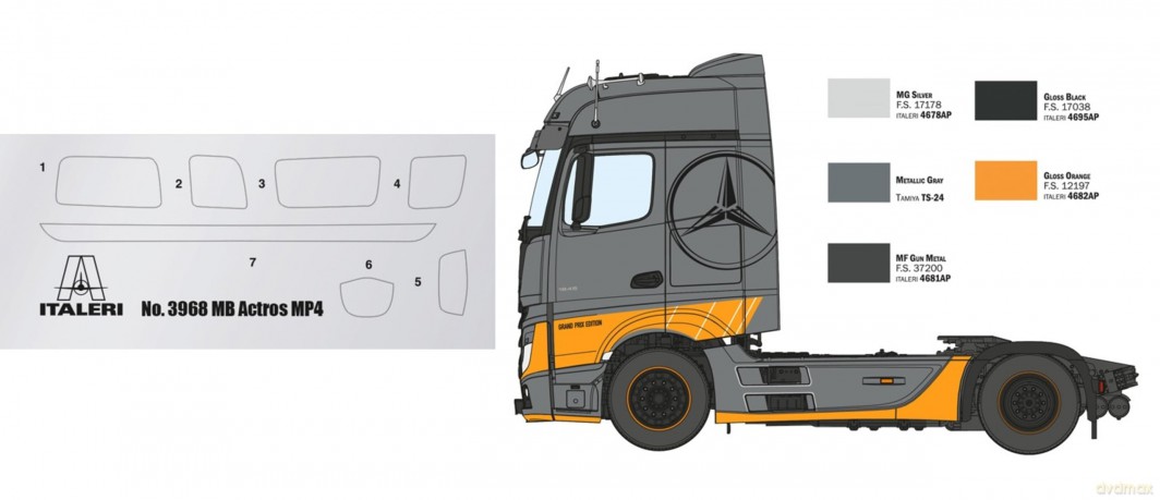 Model plastikowy Mercedes Benz Actros MP4 Big Space 1/24 Grand Prix Edition