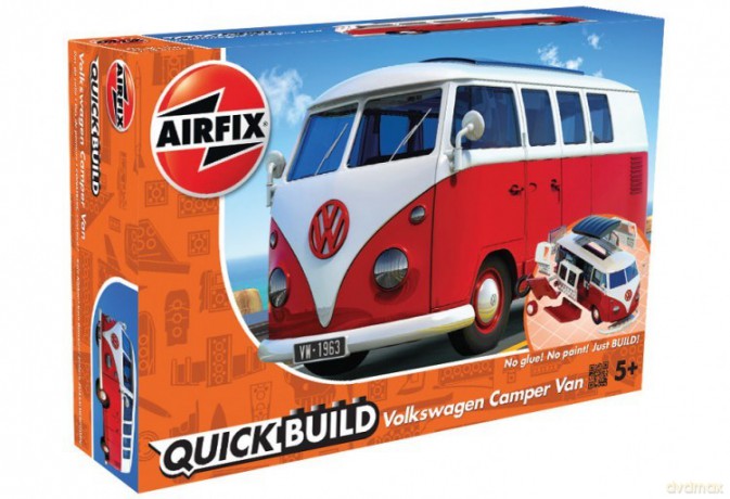 Model plastikowy QUICKBUILD VW Camper Van czerwony