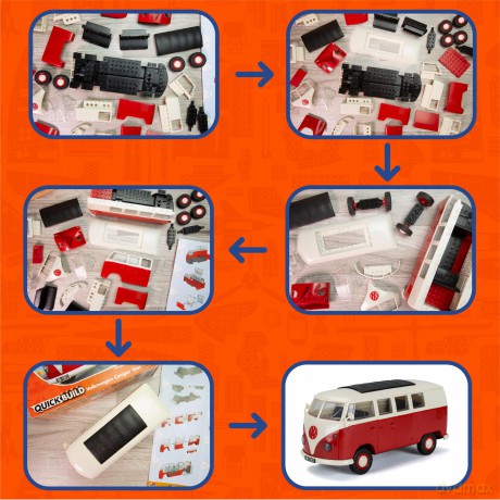 Model plastikowy QUICKBUILD VW Camper Van czerwony