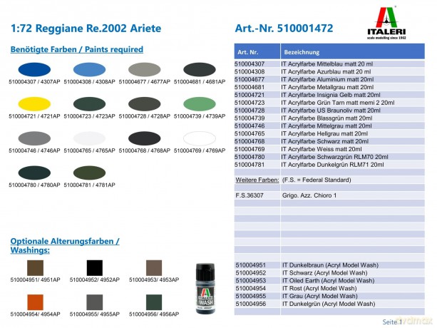 Model plastikowy Reggiane Re.2002 Ariete 1/72