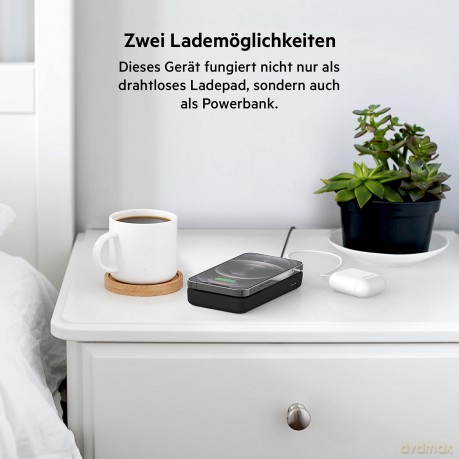 PowerBank 10 000 mAh 10W magnetyczny, bezprzewodowy + 18W PD, czarny
