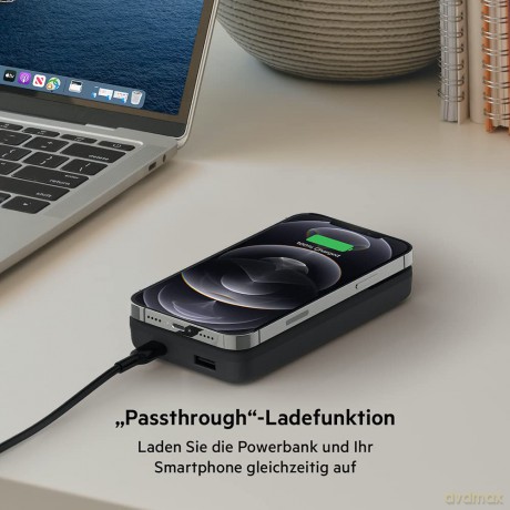 PowerBank 10 000 mAh 10W magnetyczny, bezprzewodowy + 18W PD, czarny