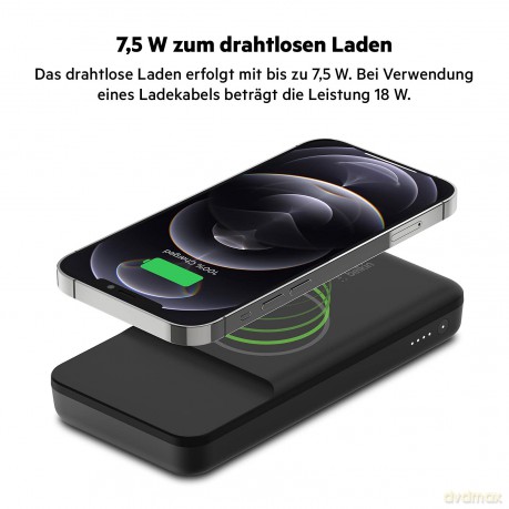 PowerBank 10 000 mAh 10W magnetyczny, bezprzewodowy + 18W PD, czarny