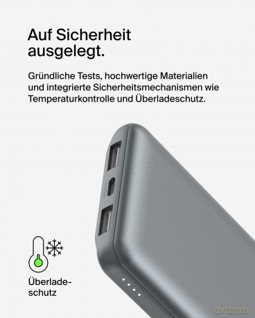 PowerBank 10 000mAh USB A i C 15W space gray