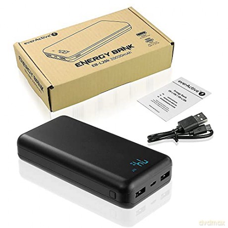 Powerbank 20 000 mAh 2x USB wyświetlacz LED