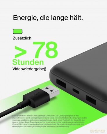 PowerBank 20 000mAh 15W USB-A/USB-C czarny