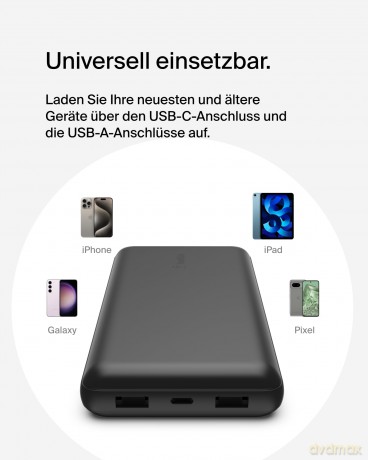 PowerBank 20 000mAh 15W USB-A/USB-C czarny