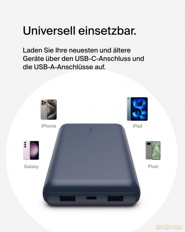 PowerBank 20 000mAh 15W USB-A/USB-C niebieski