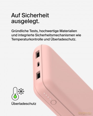 PowerBank 20 000mAh 15W USB-A/USB-C różowe złoto
