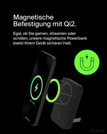 Powerbank ze standem 10000mAh Qi2 MagSafe Czarny