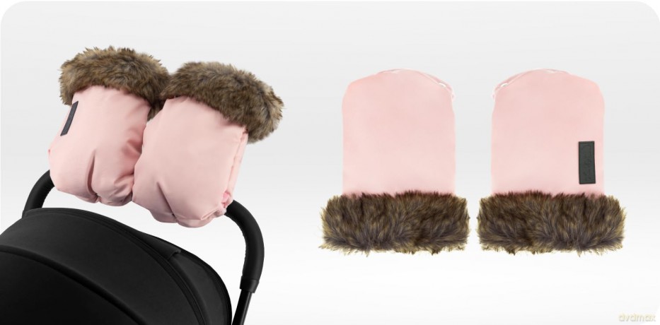 Rękawiczki do wózka różowe