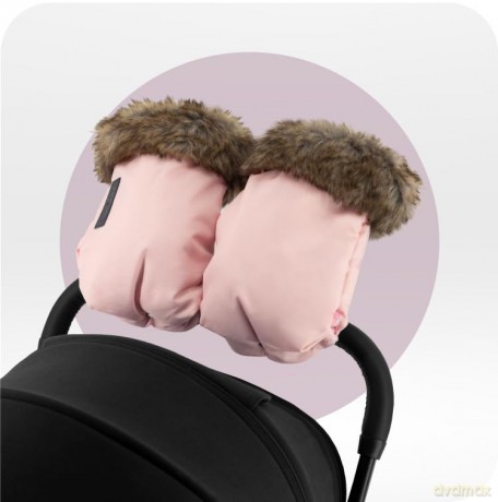 Rękawiczki do wózka różowe