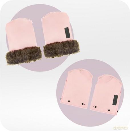 Rękawiczki do wózka różowe