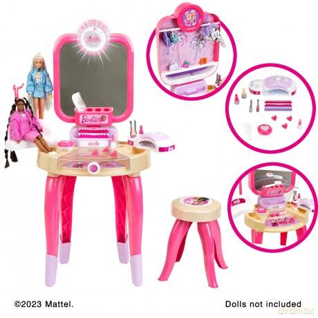 Toaletka Barbie z lampą do paznokci hybryd