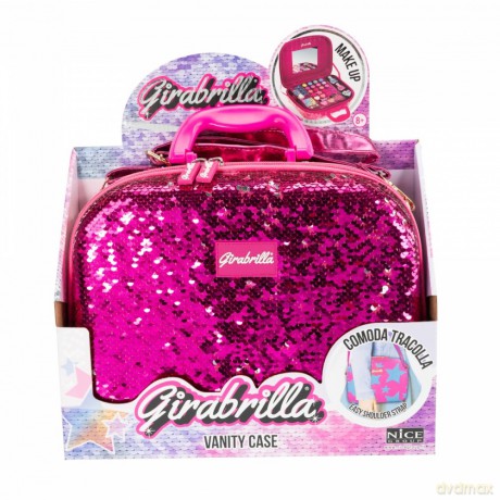 Walizka Make Up Girabrilla różowo-srebrna