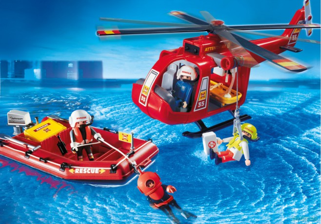 Zestaw z figurkami City Action 4428 Helikopter ratowniczy z pontonem [FIGURKA]
