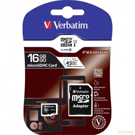 Karta Micro SDHC 16GB Class10 UHS-I + Adapter