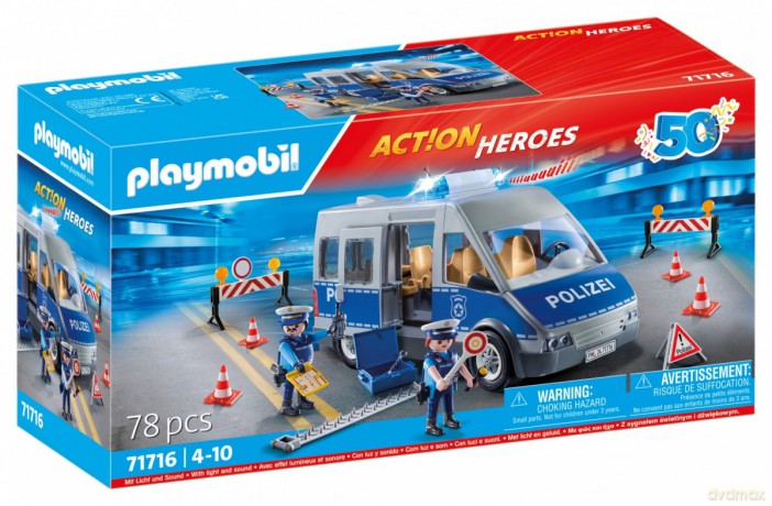 Zestaw z figurkami Action Heroes 71716 Samochód policyjny z blokadą [FIGURKA]
