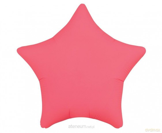 Balon foliowy Gwiazda fluor czerwony 46cm
