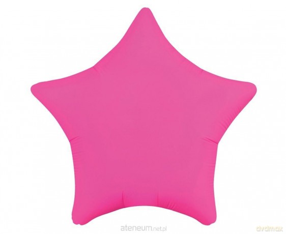 Balon foliowy Gwiazda fluor różowy 46cm