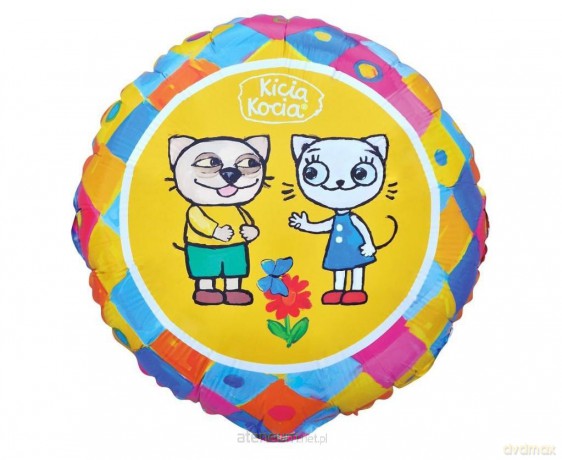 Balon foliowy Kicia Kocia i Pacek 46cm