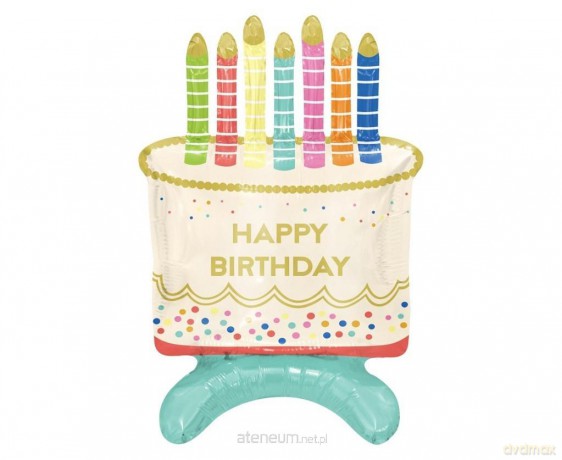 Balon foliowy Tort Happy Birthday 33x48x24cm