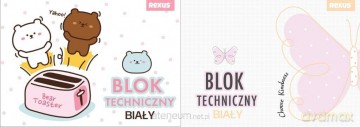 Blok techniczny A4/10K biały No name-dziewcz mix