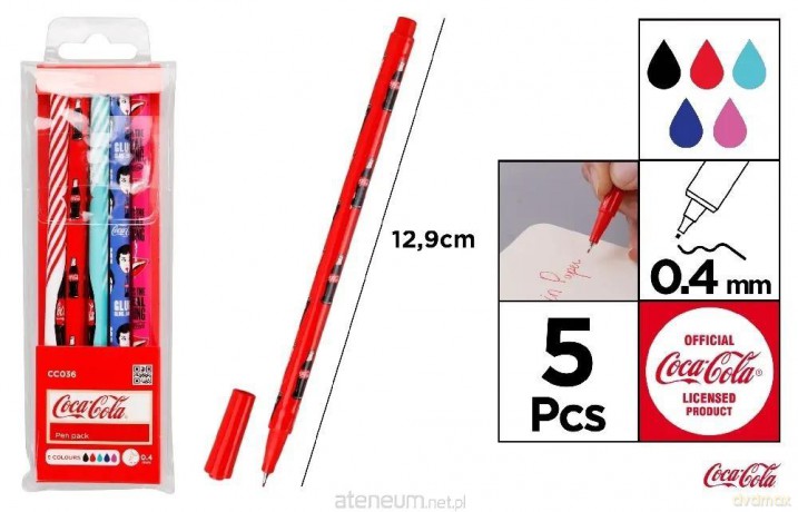 Cienkopis Coca Cola 0,4mm 5szt