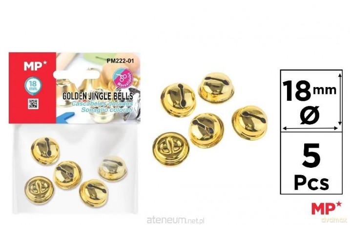 Dzwonek złoty 18mm 5szt