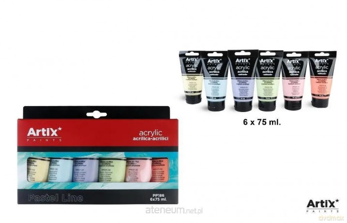 Farba akrylowa pastel 75ml 6 kolorów