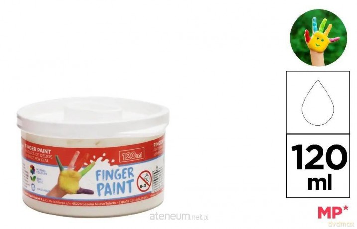 Farba do malowania palcami biała 120ml (6szt)