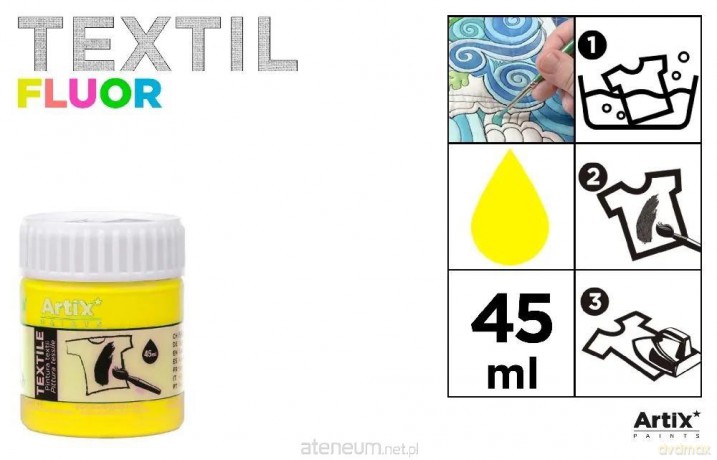 Farba do tkanin 45ml fluor żółta (6szt)