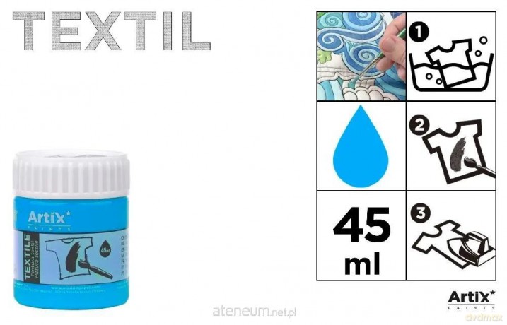 Farba do tkanin 45ml niebieski błękit (6szt)