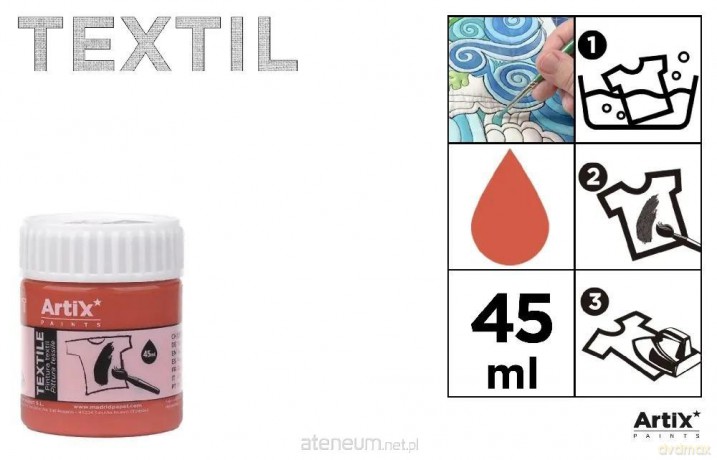 Farba do tkanin brązowa 45ml (6szt)