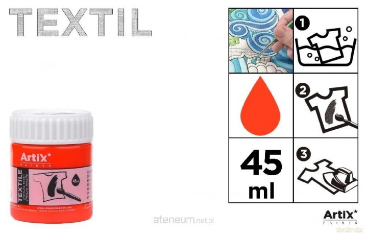 Farba do tkanin ciemnopomarańczowa 45ml (6szt)