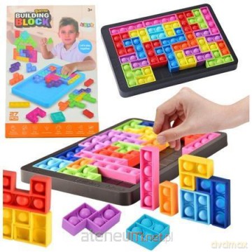 Gra Tetris Pop-It Układanka Puzzle 3w1 27el